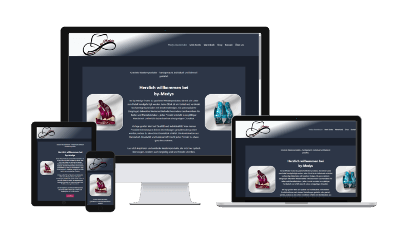 Responsive Ansicht in verschiedenen Geräten der Seite by-medys.de